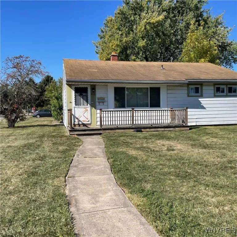 Wooden front porch
