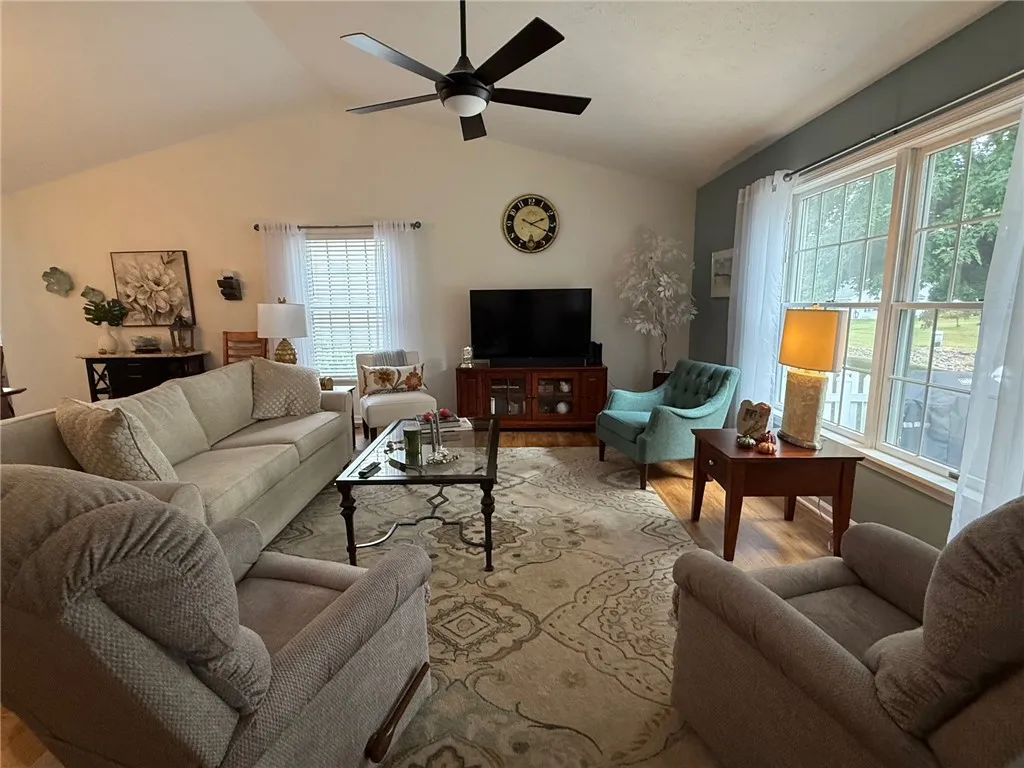 Vaulted ceilings give a wide open space
