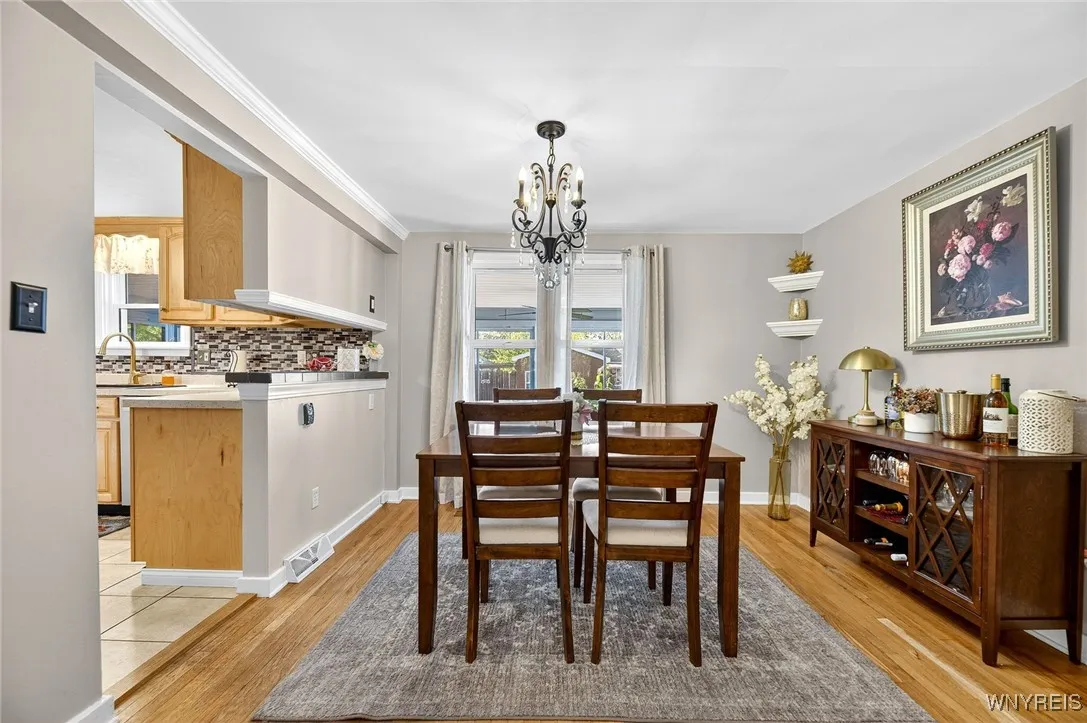Formal dining room - view of back yard.