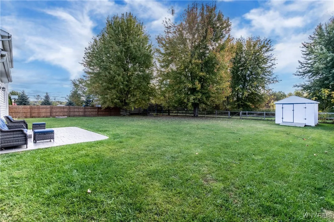 Large, fully fenced backyard—perfect for privacy and outdoor activities.
