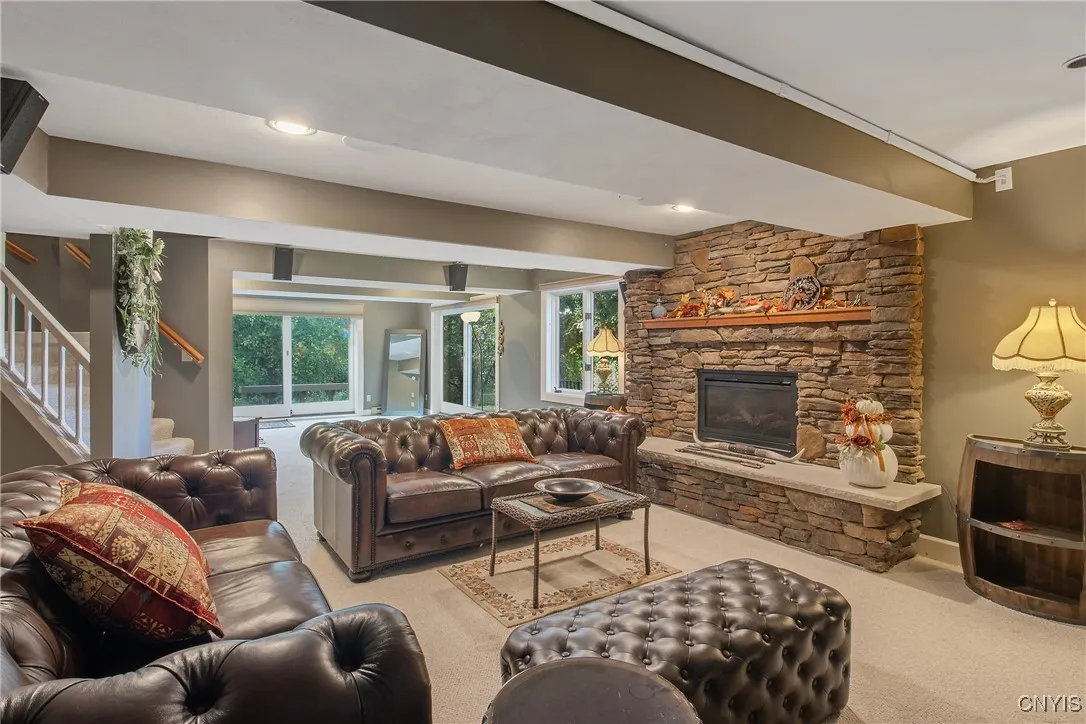 Large living space in the lower level