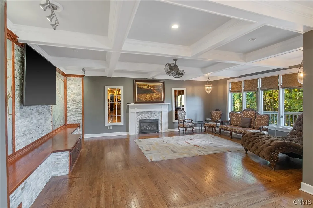 Family Room off of Kitchen with a gas fireplace
