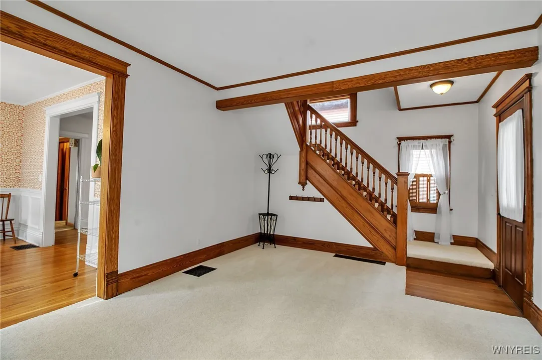 Large Family Room with beautiful natural wood.