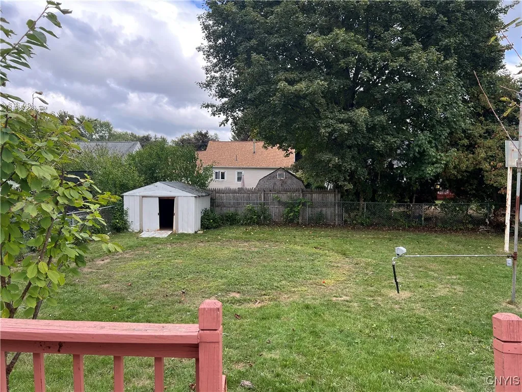 Fully fenced backyard