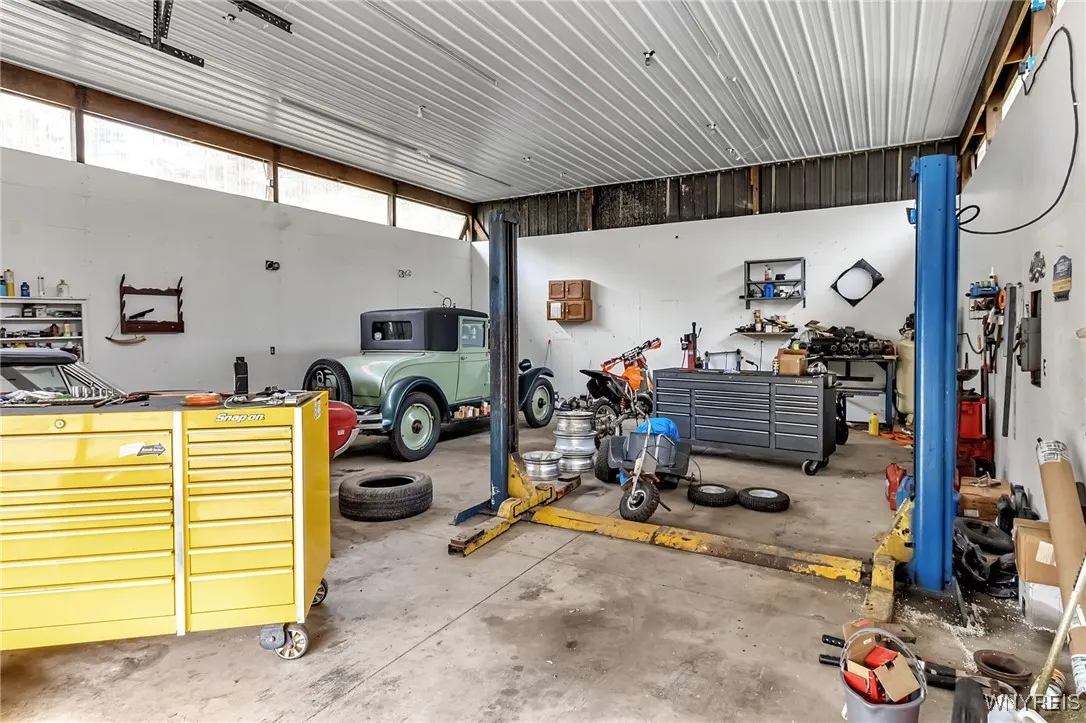 Inside pole barn