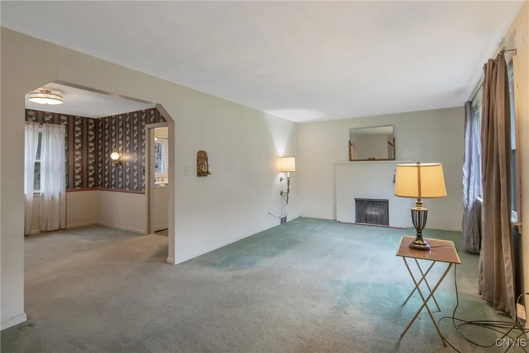 View from front entrance into livingroom