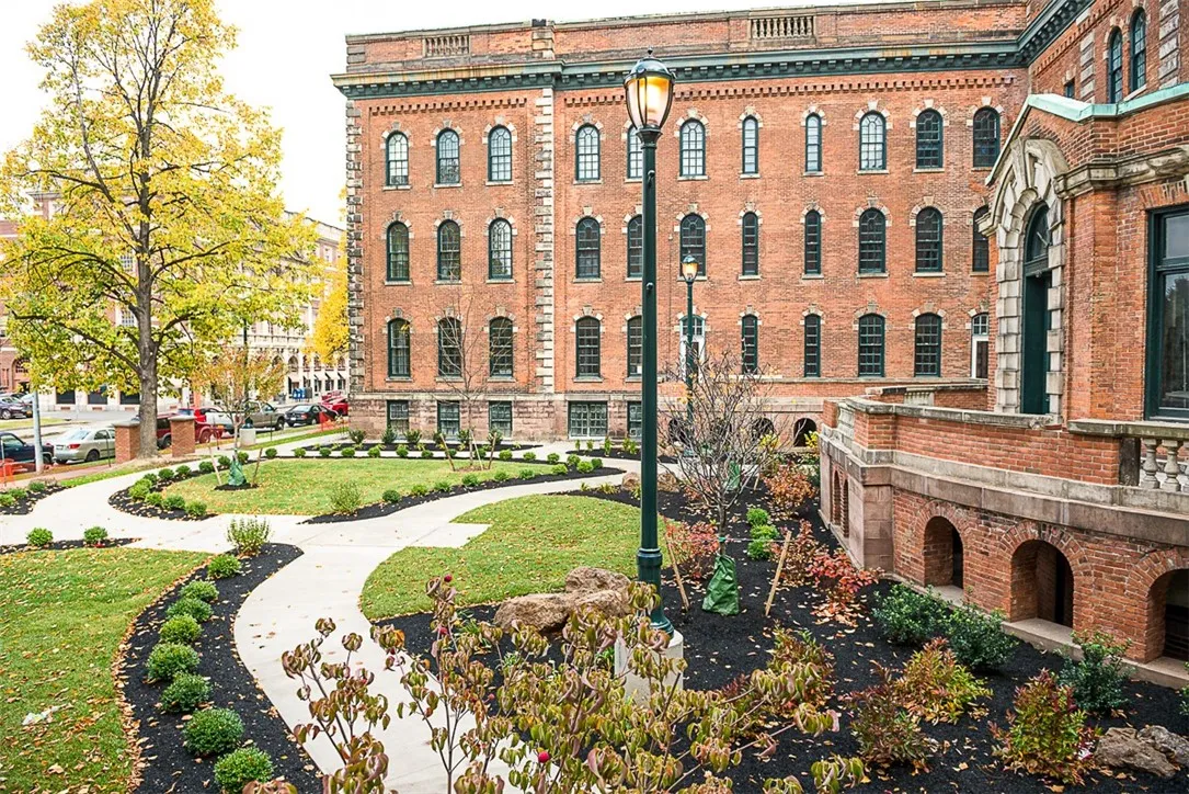 Exterior looking west towards East Avenue