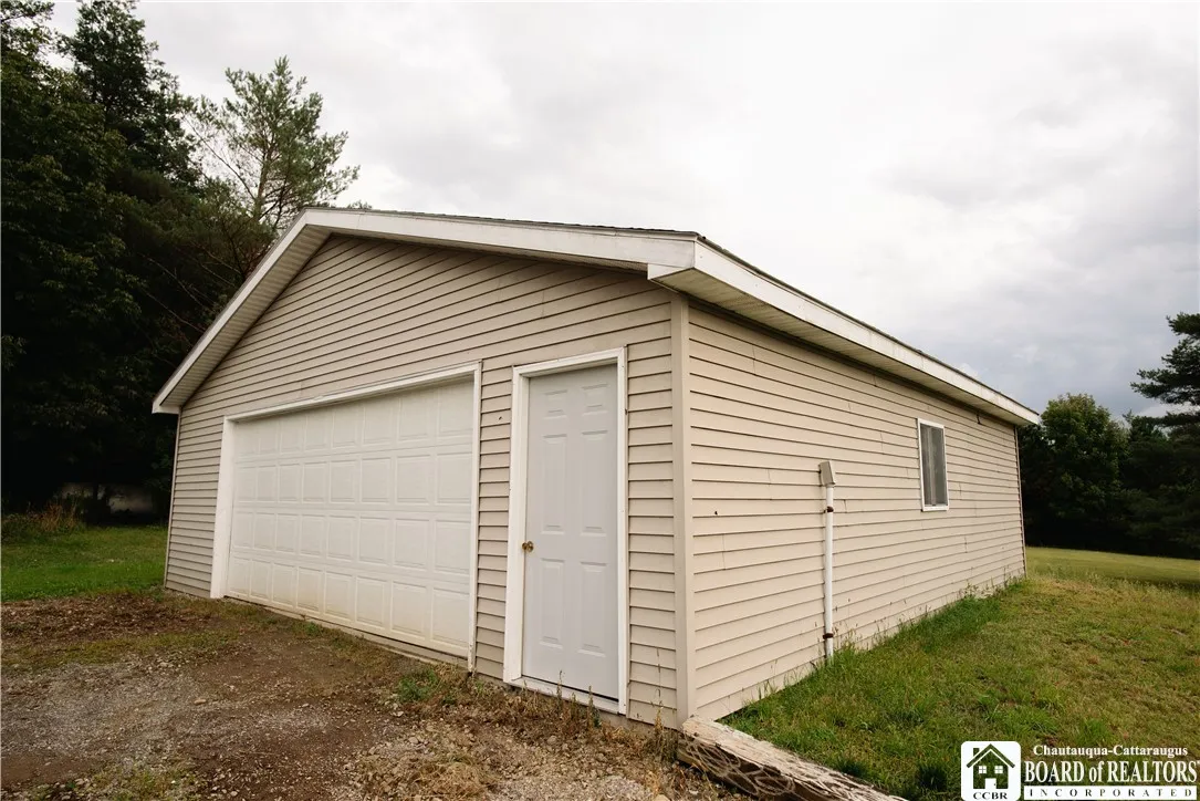 Front side of garage