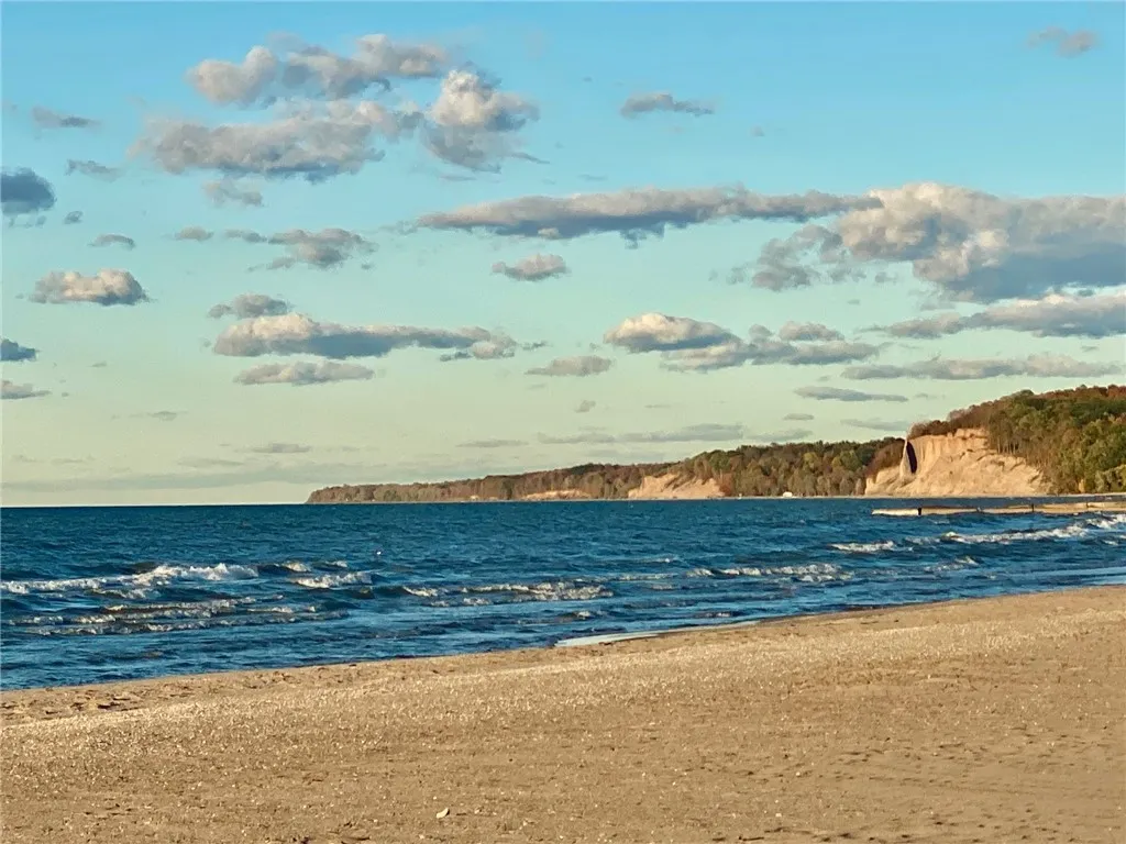 VIEWS OF NEARBY FAIR HAVEN BEACH STATE PARK LOOKING EAST OF THE BLUFFS