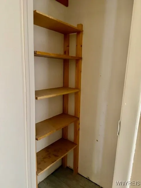 Storage in hallway closet.