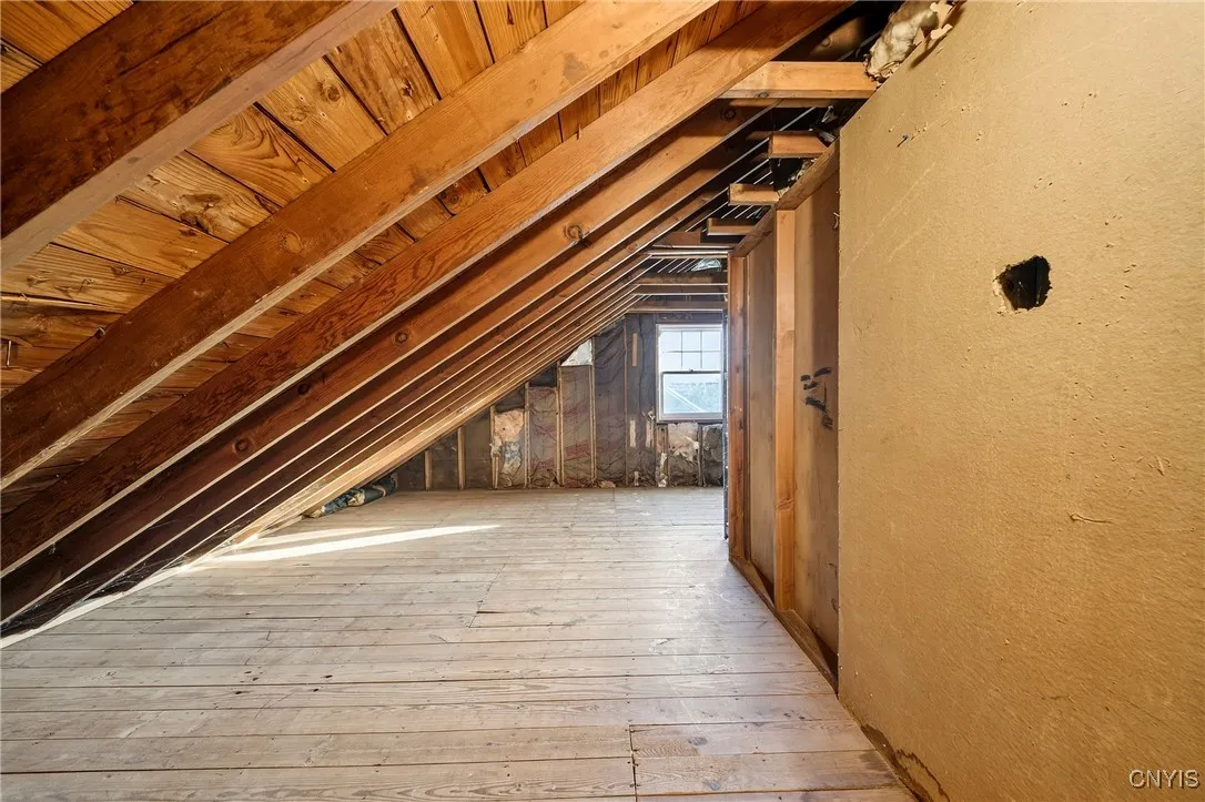 Upstairs, walk-in attic access.