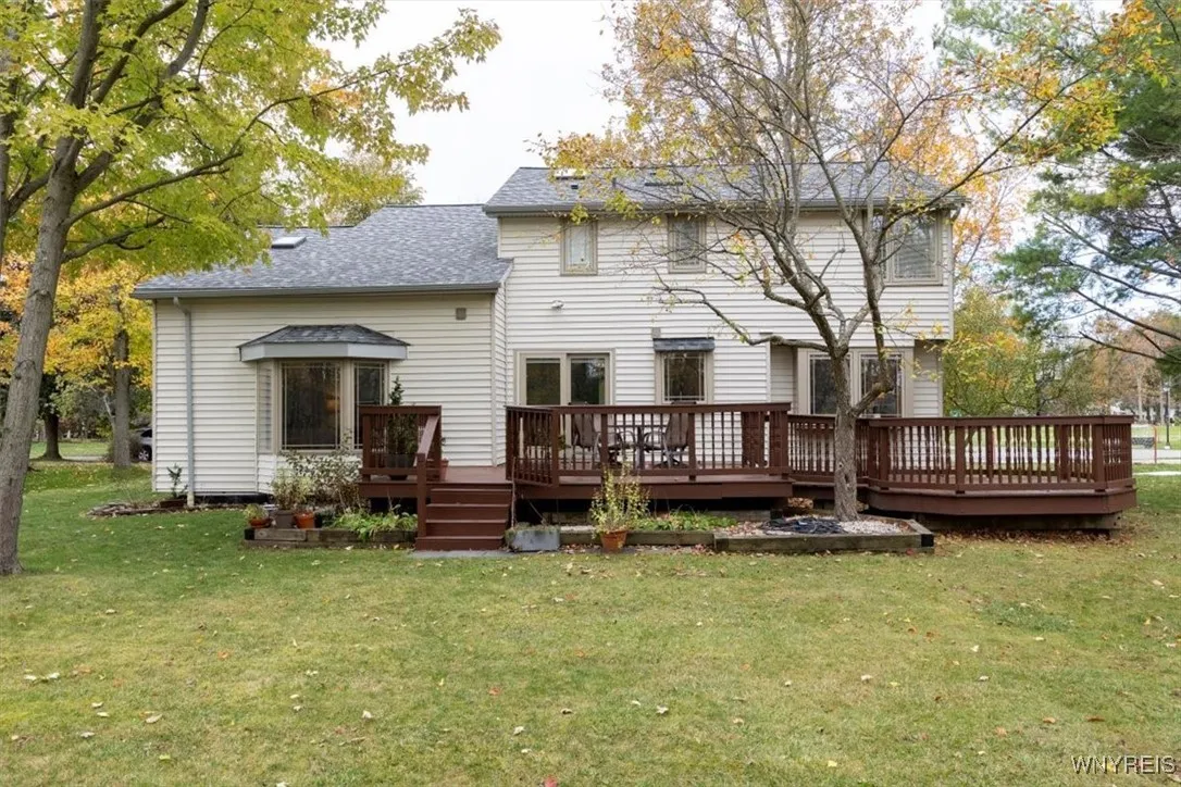 Exterior of home, extra large deck to enjoy!