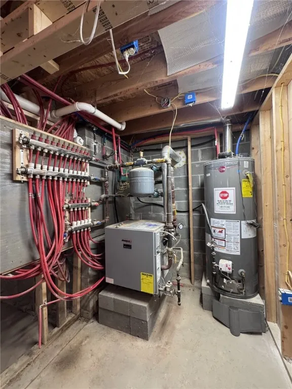 Radiant floor heat on basement floor, 1st and 2nd levels
