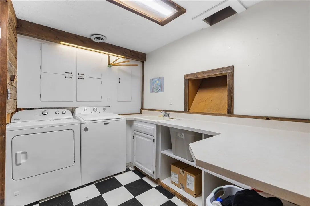Laundry area in basement