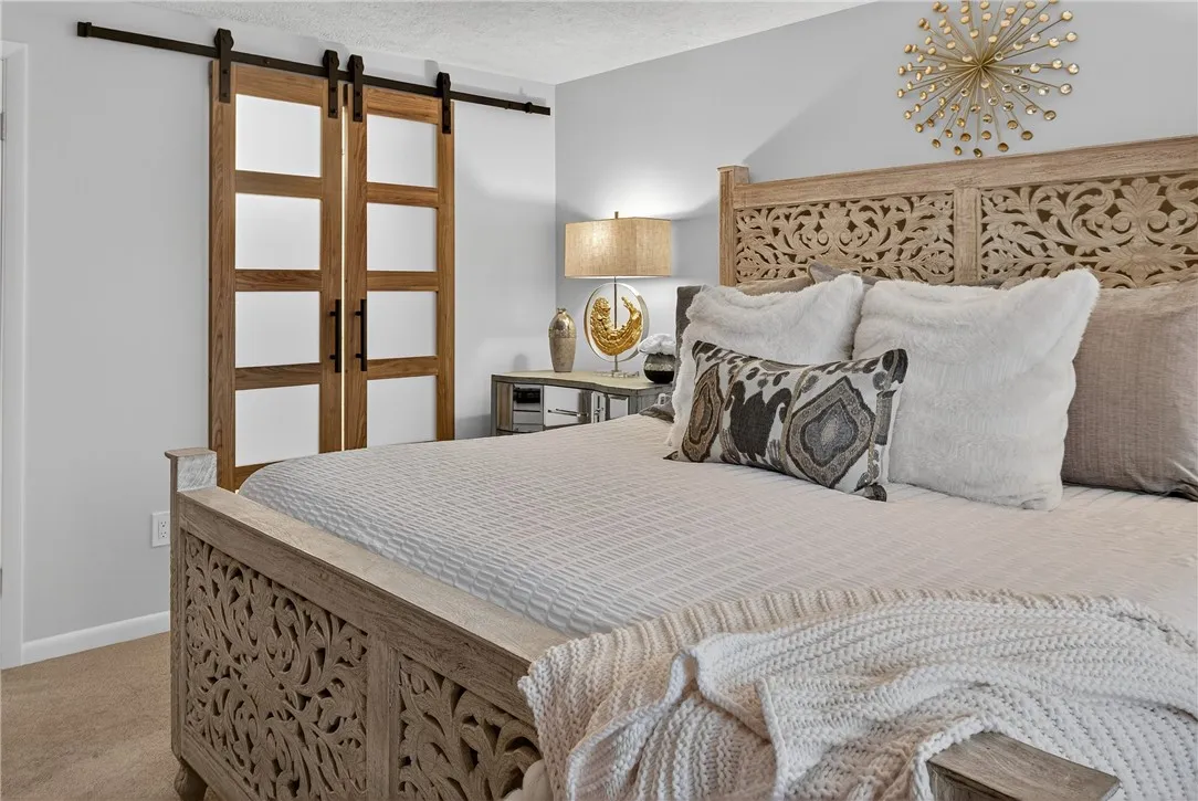 LIGHTS ON BEHIND THE FROSTED GLASS PANELED DOORS