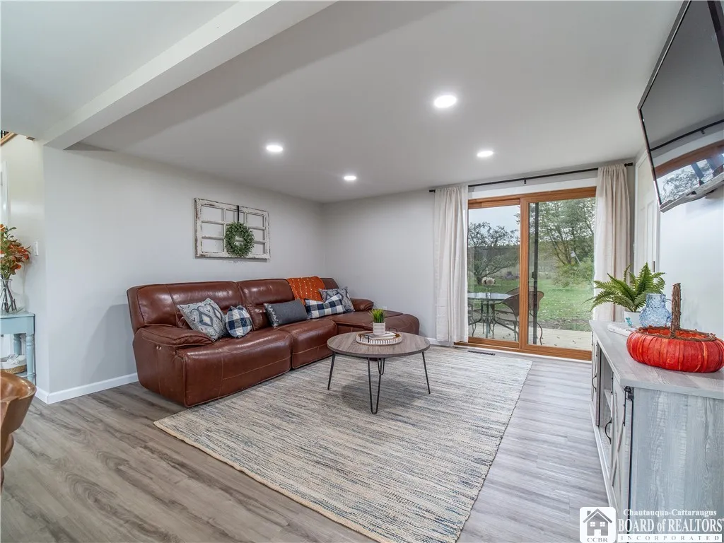 Easy indoor/outdoor flow with sliding glass doors off the living room.