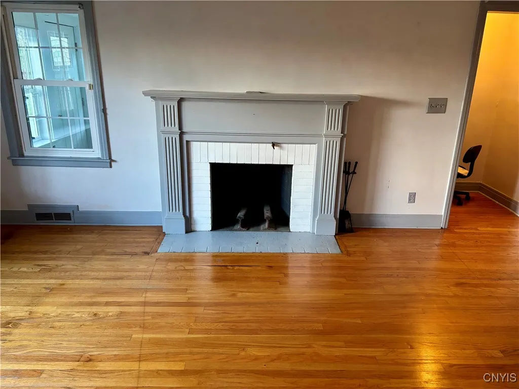 Wood-burning fireplace