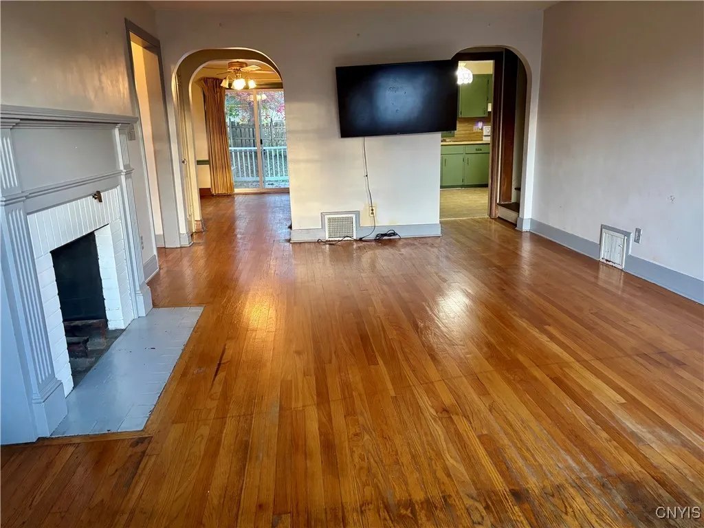 Wood-burning fireplace