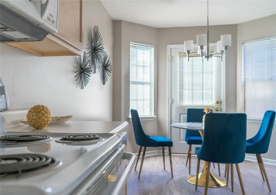 View from kitchen towards dining area