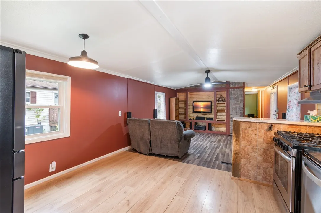 The view from the kitchen - ALL NEW FLOORING!