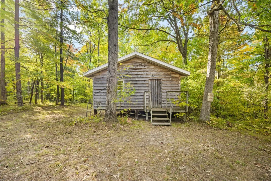 Off grid cabin on 13.5 acres. Electric service supplied by the Tower.