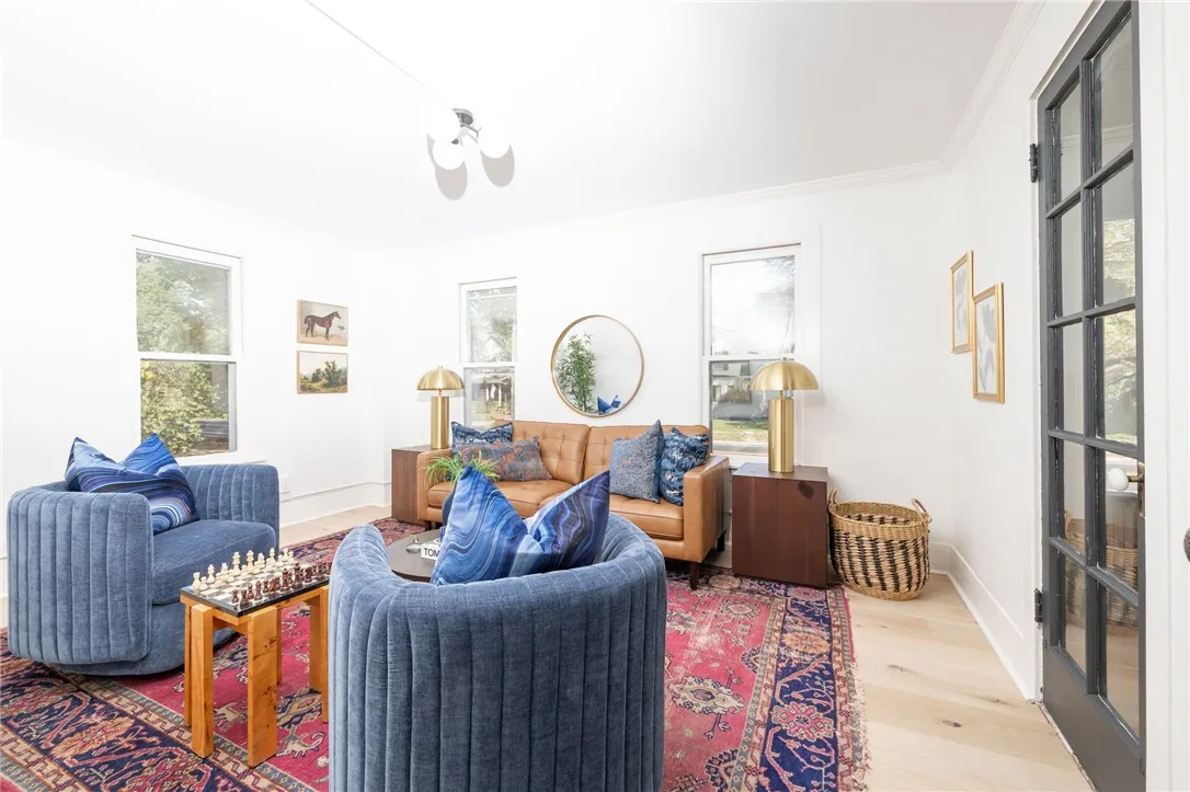 Living room or office with direct entry from the front porch
