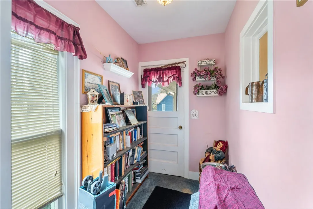 upstairs w/ door leading outside