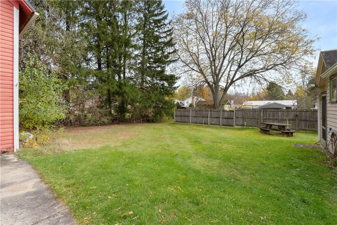 partially fenced-in backyard