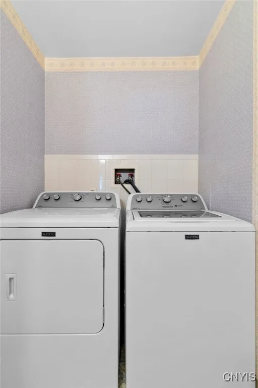Laundry room in the first floor half bath.