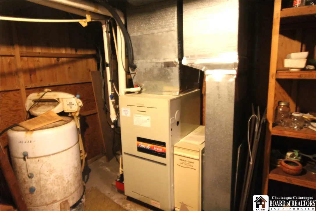 Furnace and basement.