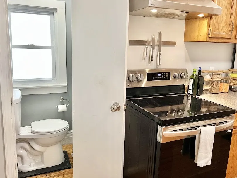 Kitchen and half bath