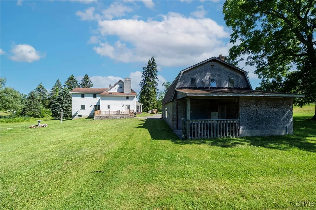 Back view of Garage and House