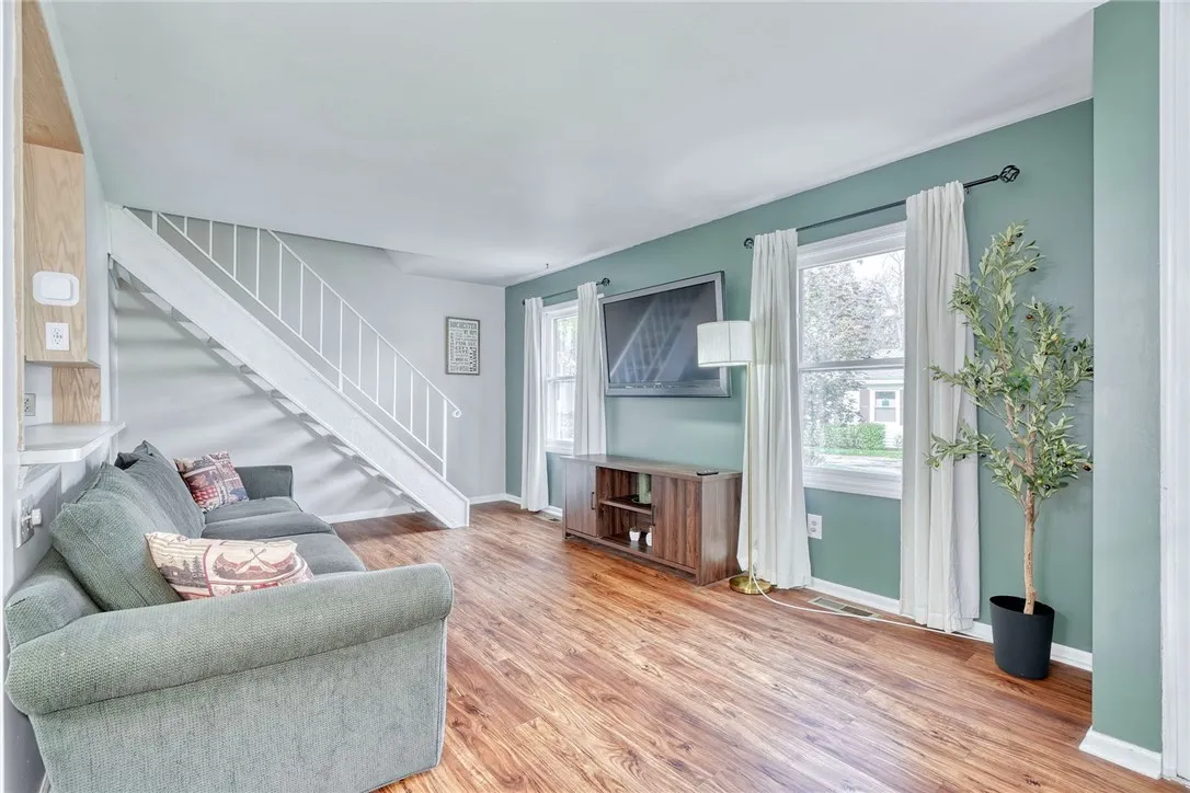 Stylish living room with New Luxury Vinyl Plank Flooring!