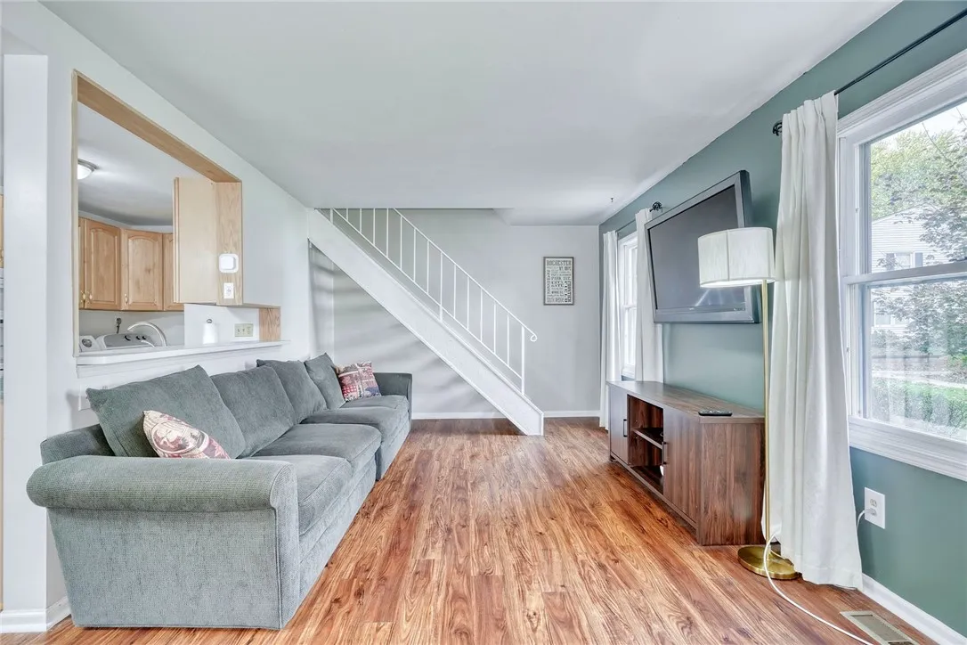 Stylish living room with New Luxury Vinyl Plank Flooring!