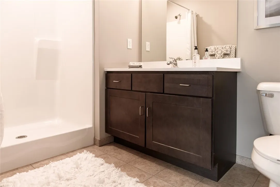 Typical full bathroom with step-in shower