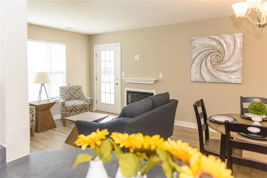 View of great room from kitchen breakfast bar