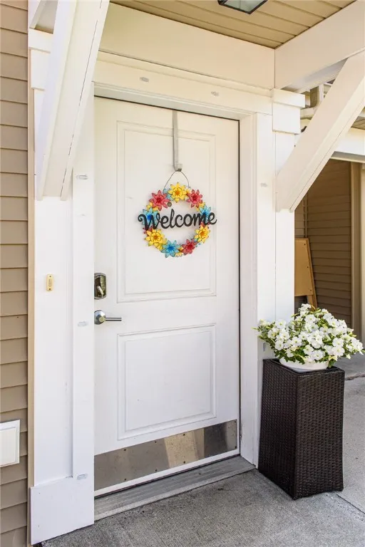 Typical front entrance with covered porch