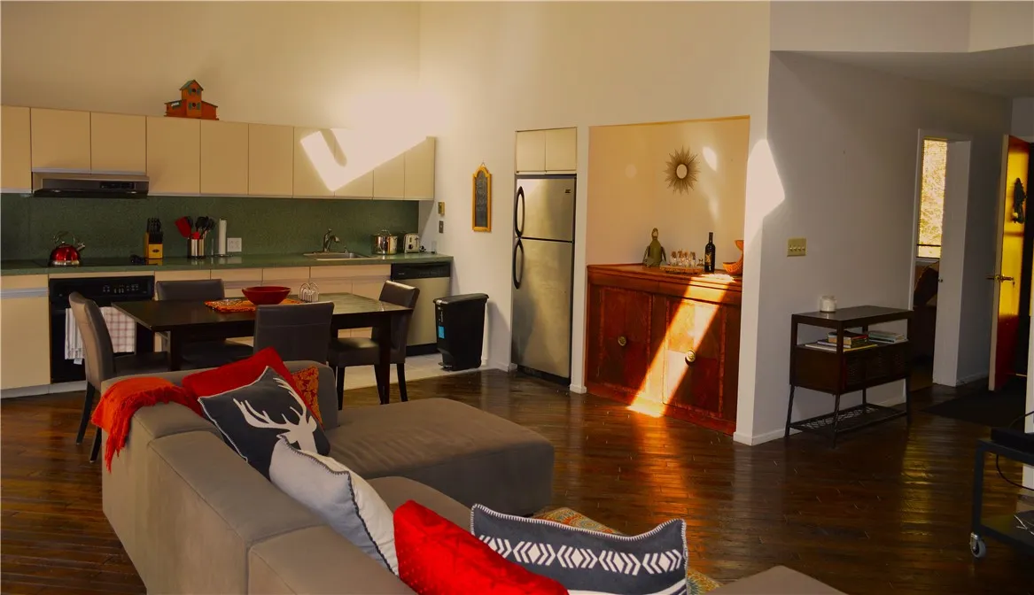 Living room view of kitchn