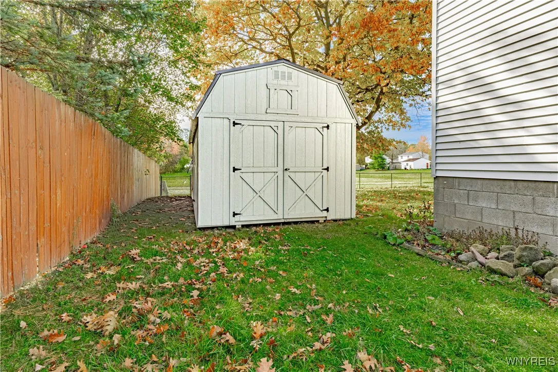 Oversized shed perfect for additional storage options.