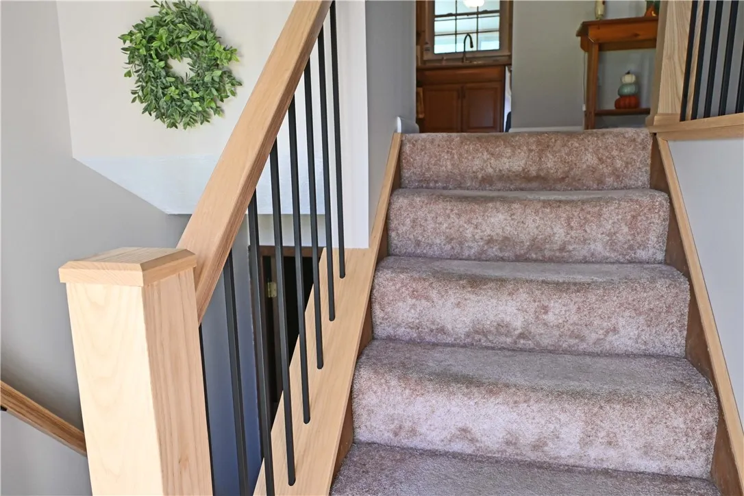 Front entrance with custom made handrail