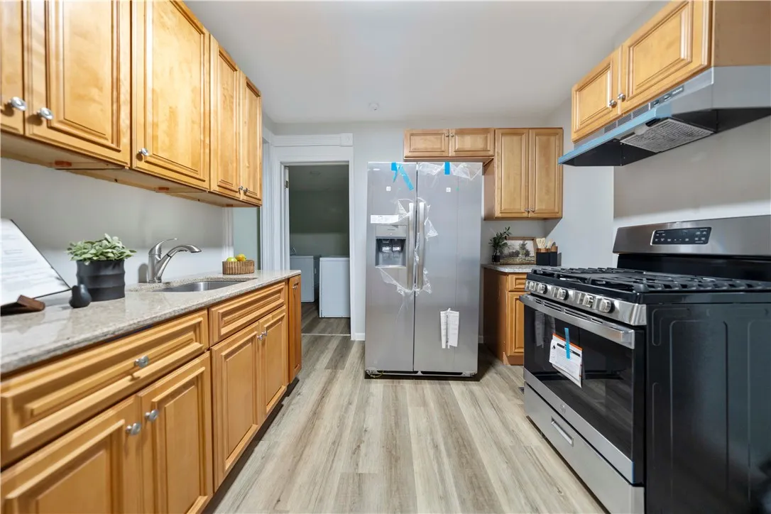 Kitchen with SS appliances