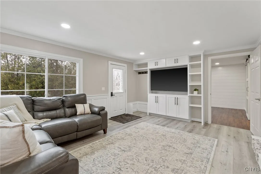 Custom cabinetry for the TV area