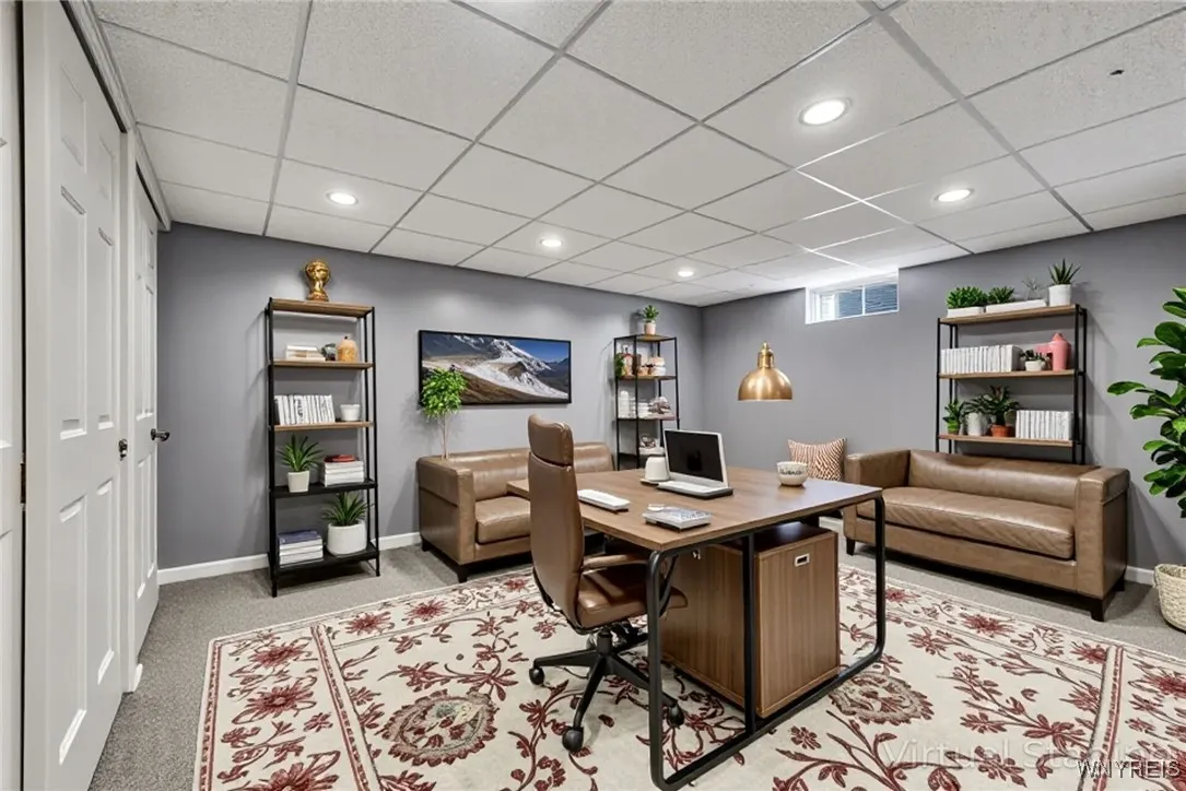 virtually staged basement office