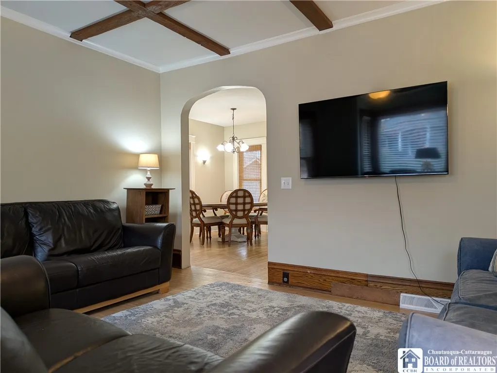 Living room opens to the dining room