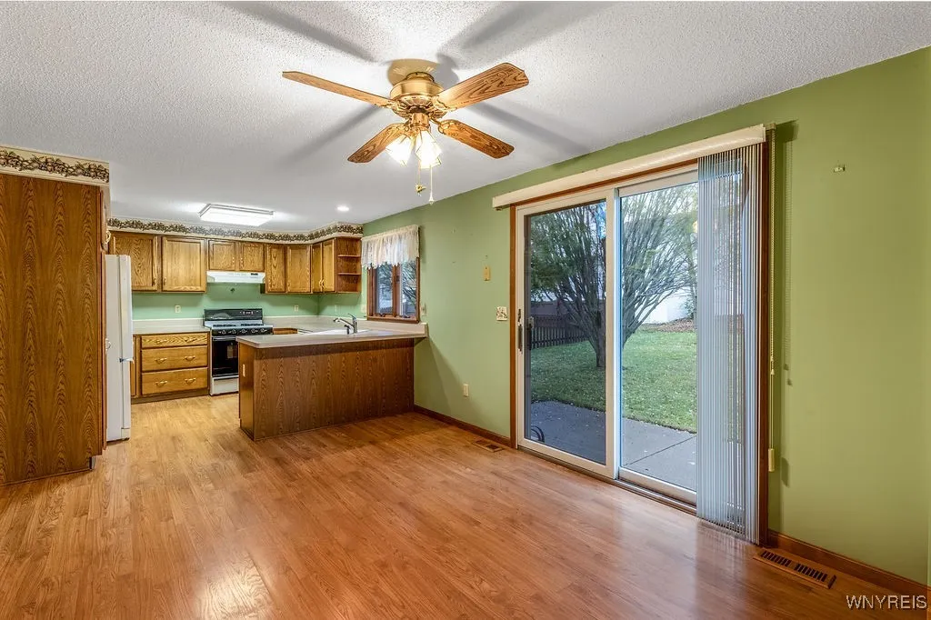Large dining space with access to backyard