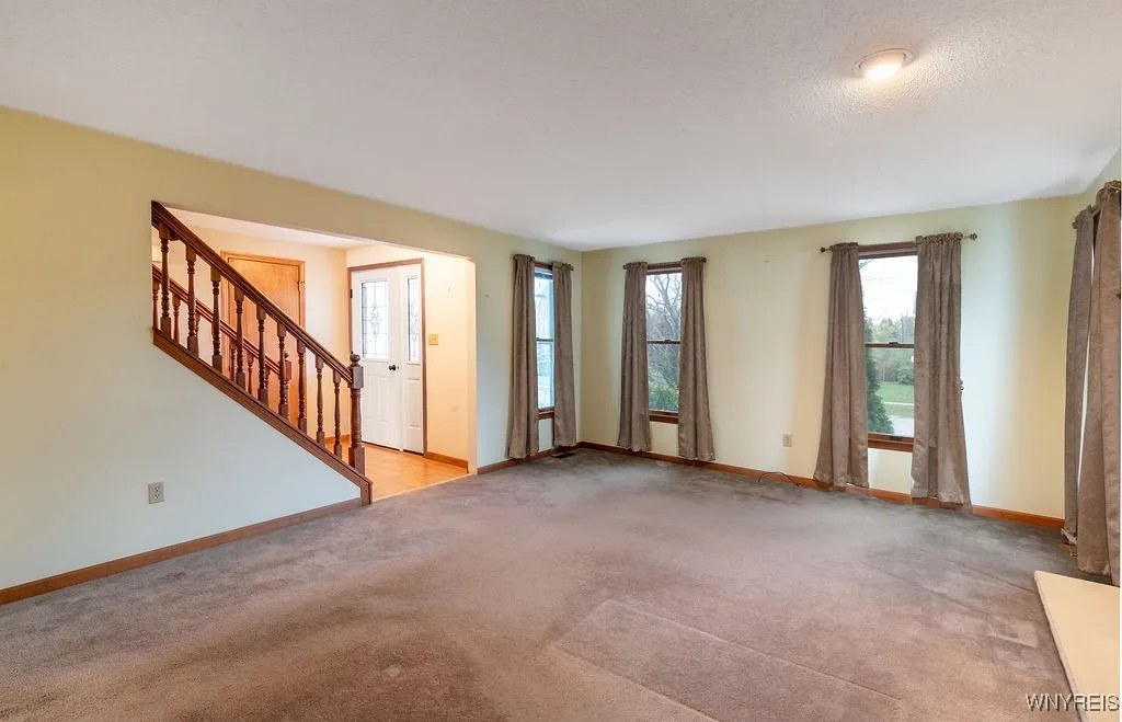 Living room features ample natural light