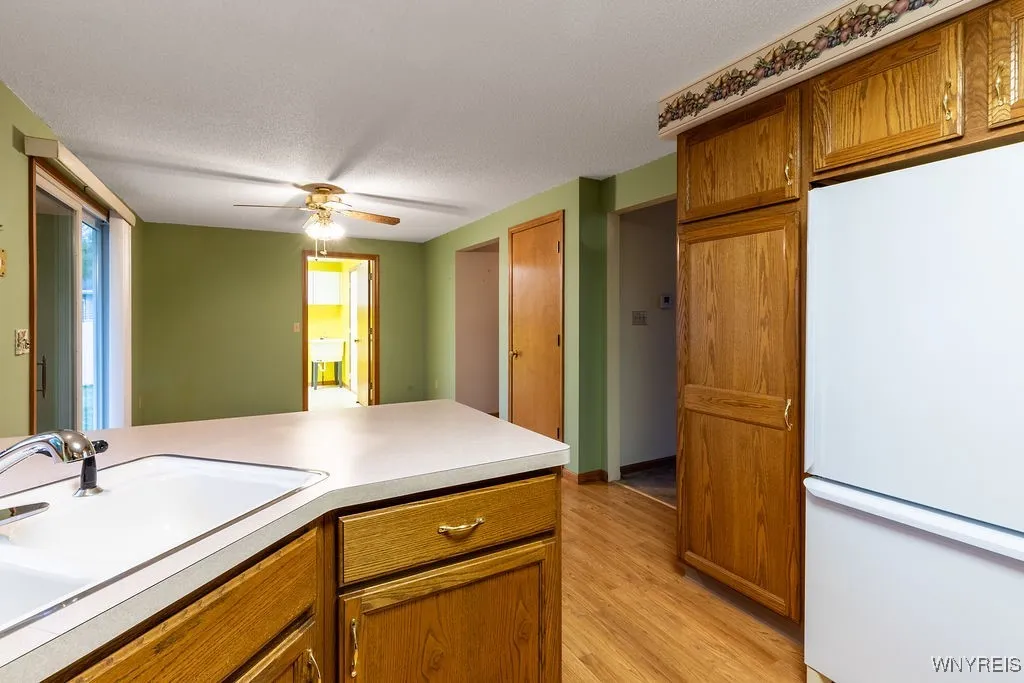 View from kitchen into dining area