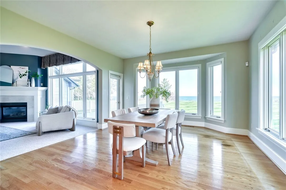 Defined yet open flow to dining, wrapped in windows!