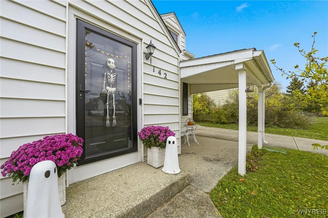 Front entry and covered patio