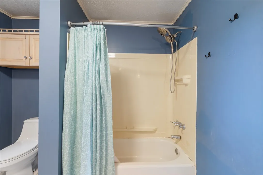 The full bath tub and shower